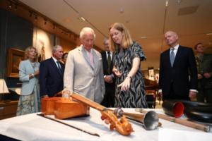 King Charles III visits the Bate Collection of Musical Instruments